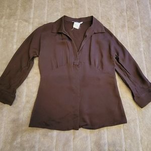 Loro Piana all silk classic button down blouse